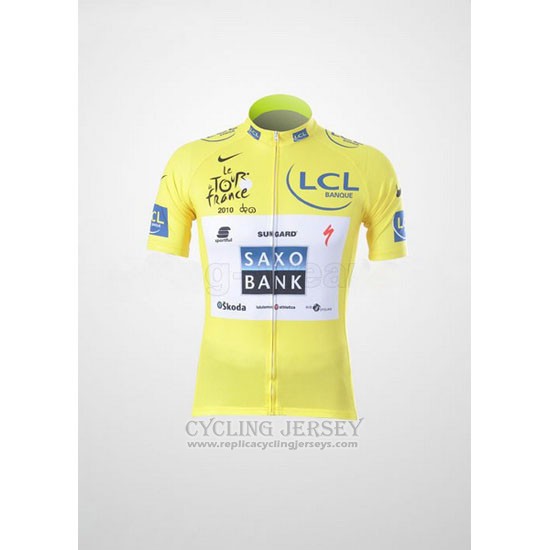 2010 Cycling Jersey Saxobank Lider Yellow Short Sleeve and Bib Short